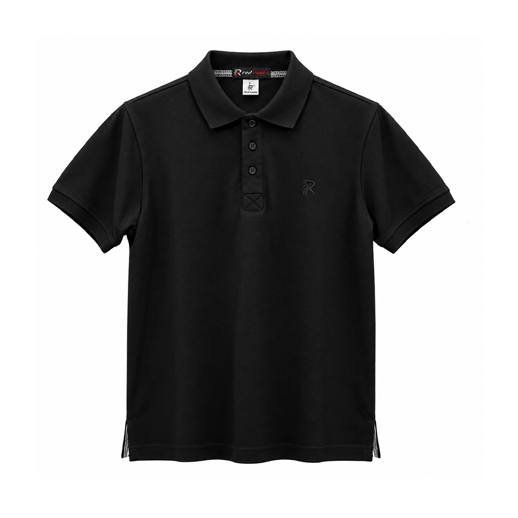 Baju Polo Pique Hitam Lelaki | Kapas Premium